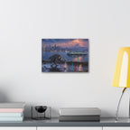 Jimothy Seattle Night Stroll Canvas Wall Art — Seattle Ferry Cityscape