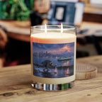 11oz Scented Candle with City Harbor Raccoon Artwork