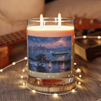 11oz Scented Candle with City Harbor Raccoon Artwork
