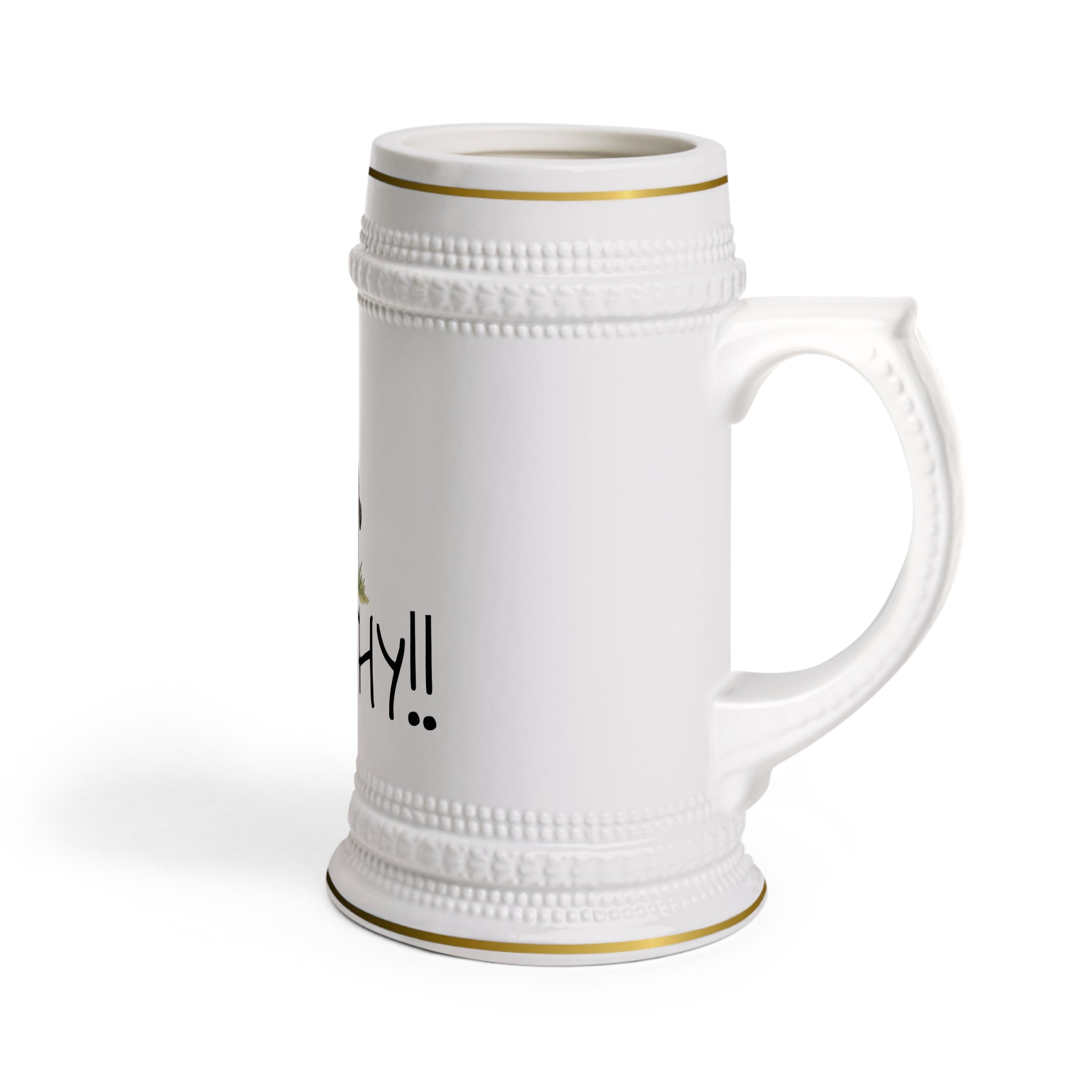 Cute Beer Stein Mug – "Jimothy" Ceramic German-Style Pint