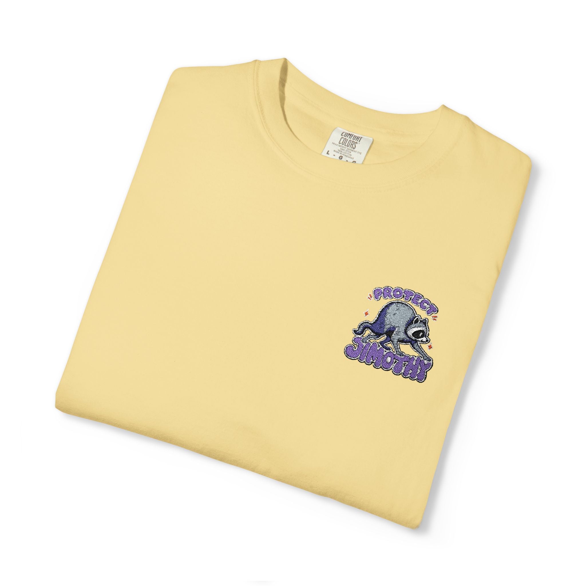 Unisex Embroidered Tee - Protect Jimothy Crew Chest Graphic Tee