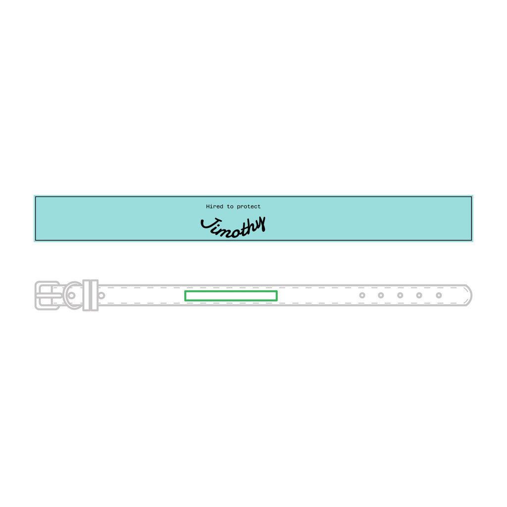 Faux-Leather Pet Collar — Hired to Protect Jimothy - Custom Name ID for Dogs & Cats
