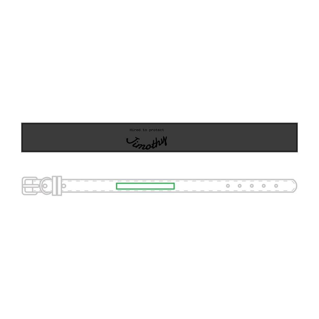 Faux-Leather Pet Collar — Hired to Protect Jimothy - Custom Name ID for Dogs & Cats
