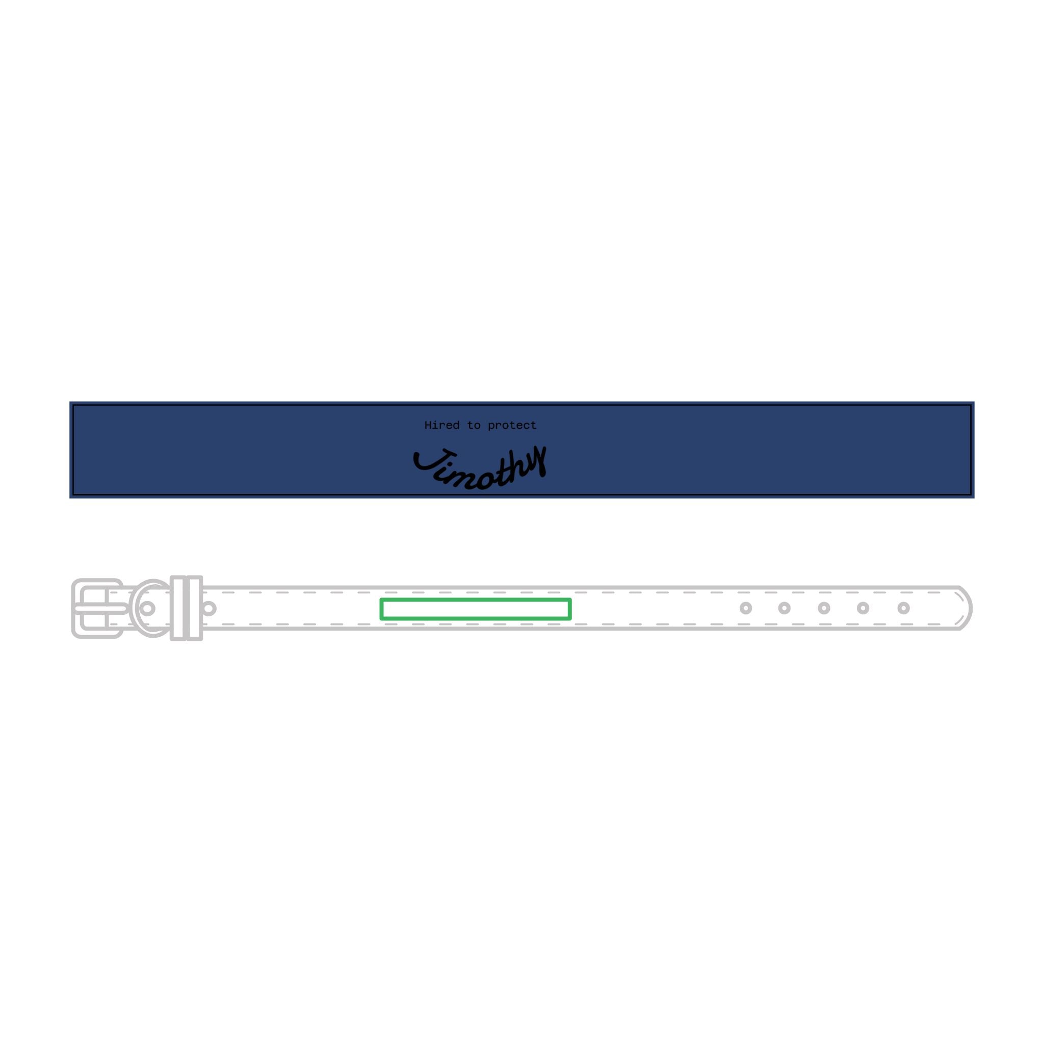 Faux-Leather Pet Collar — Hired to Protect Jimothy - Custom Name ID for Dogs & Cats