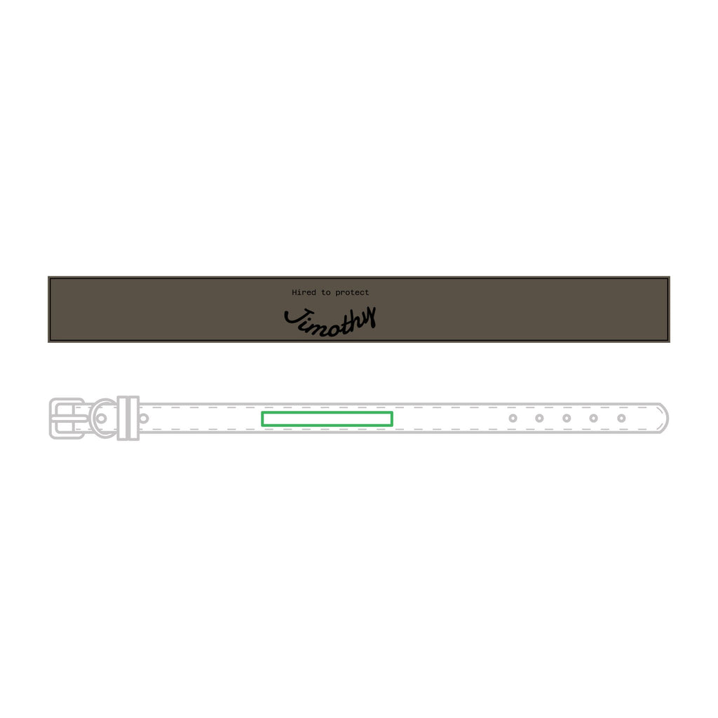 Faux-Leather Pet Collar — Hired to Protect Jimothy - Custom Name ID for Dogs & Cats