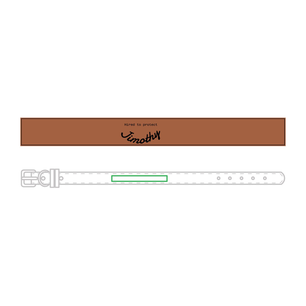 Faux-Leather Pet Collar — Hired to Protect Jimothy - Custom Name ID for Dogs & Cats