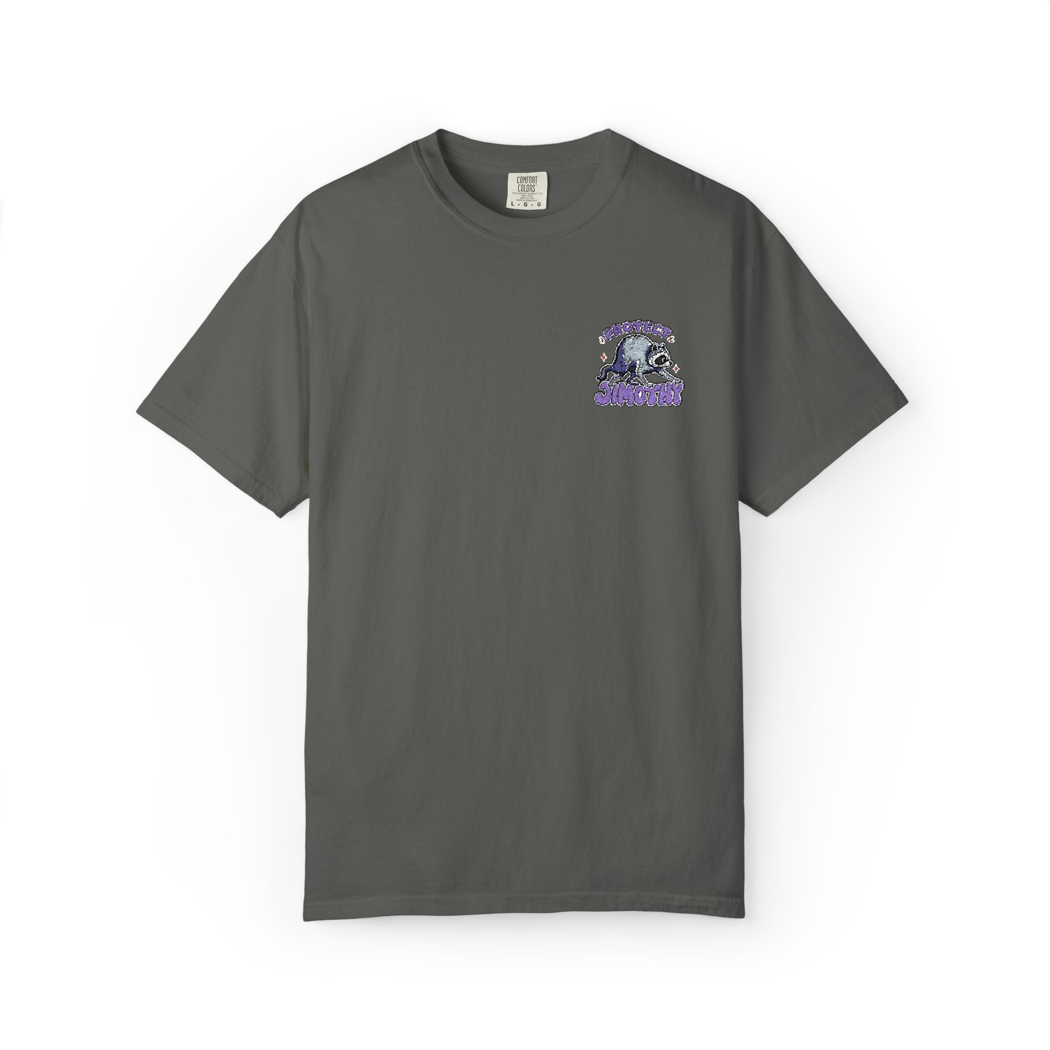 Unisex Embroidered Tee - Protect Jimothy Crew Chest Graphic Tee