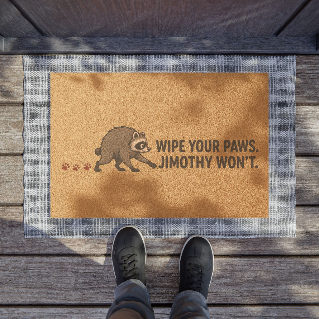 'Wipe Your Paws, Jimothy Won't' Welcome Mat