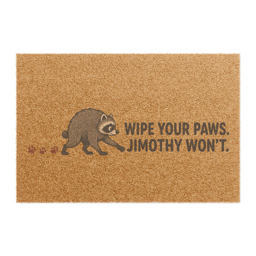 'Wipe Your Paws, Jimothy Won't' Welcome Mat