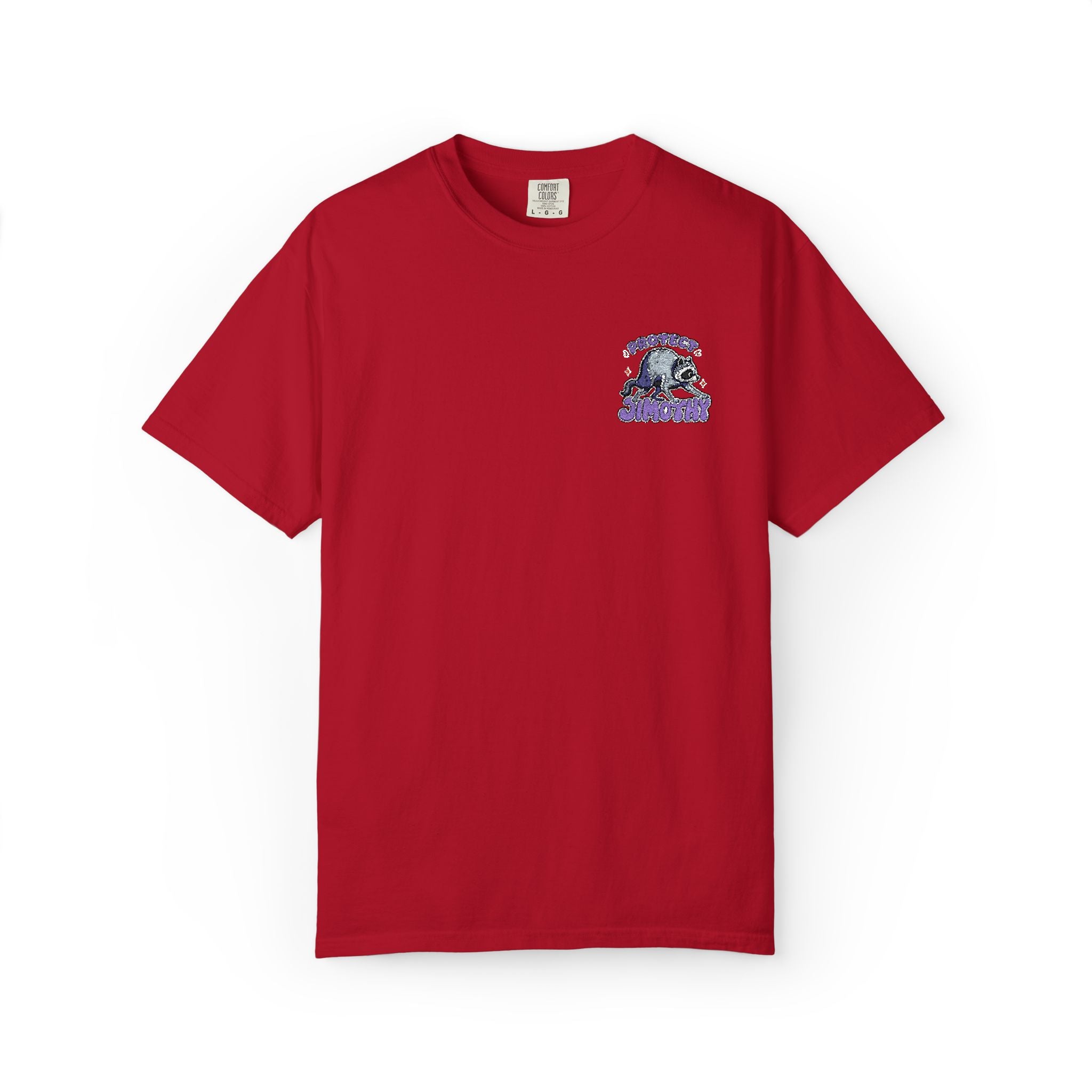 Unisex Embroidered Tee - Protect Jimothy Crew Chest Graphic Tee
