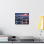 Jimothy Seattle Night Stroll Canvas Wall Art — Seattle Ferry Cityscape