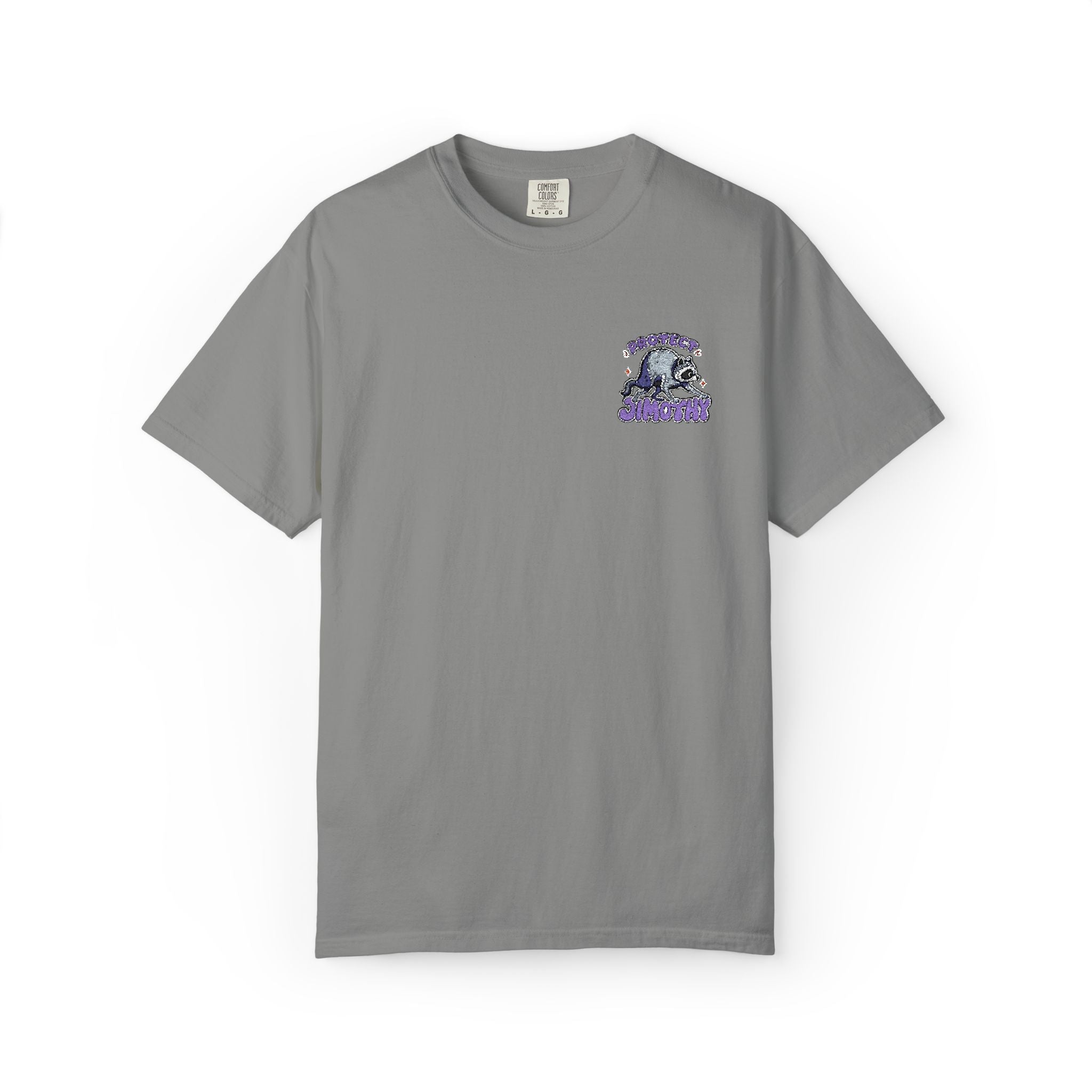 Unisex Embroidered Tee - Protect Jimothy Crew Chest Graphic Tee