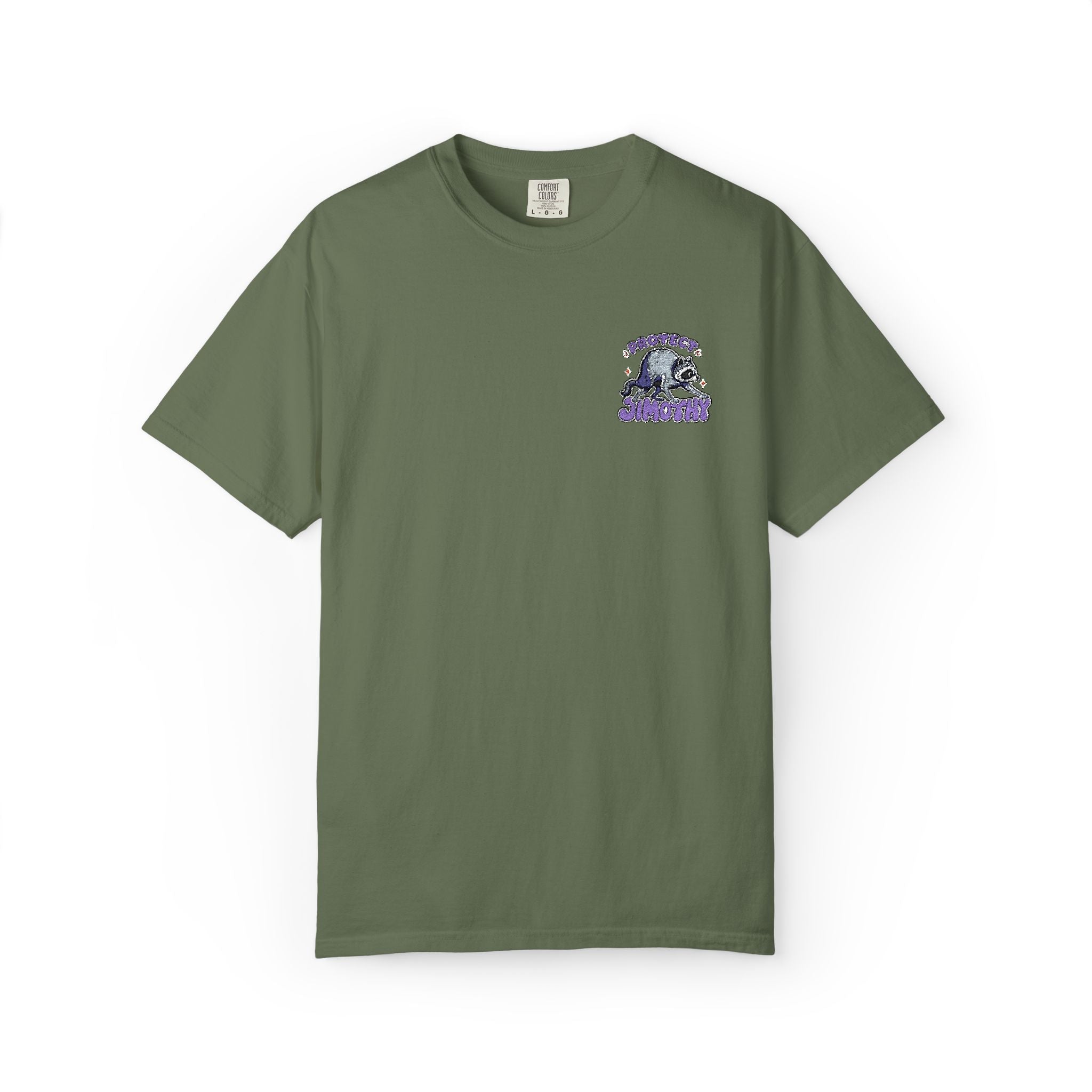 Unisex Embroidered Tee - Protect Jimothy Crew Chest Graphic Tee