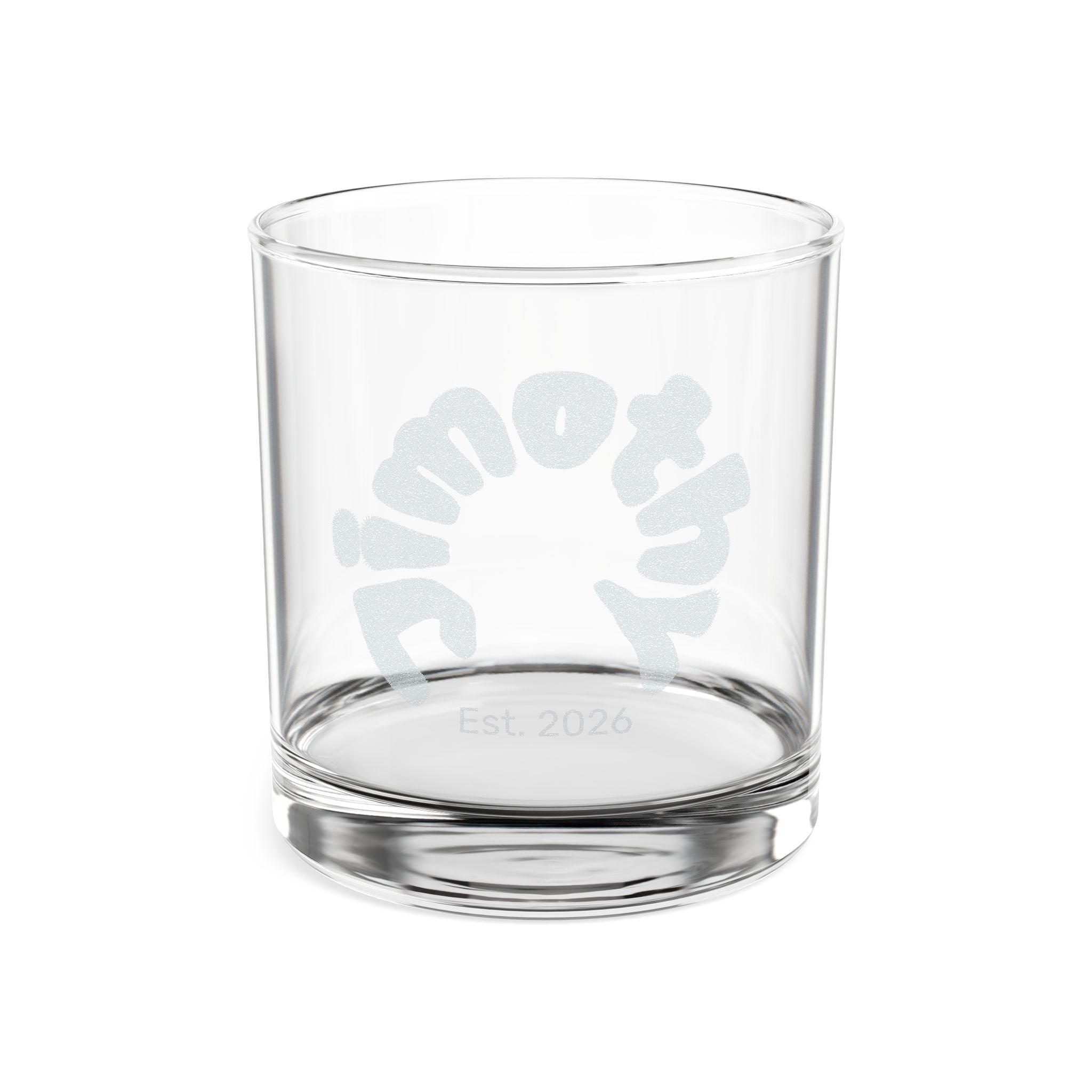Jimothy Engraved Whiskey Glass 10.5oz — "EST. 2026" Circle Design