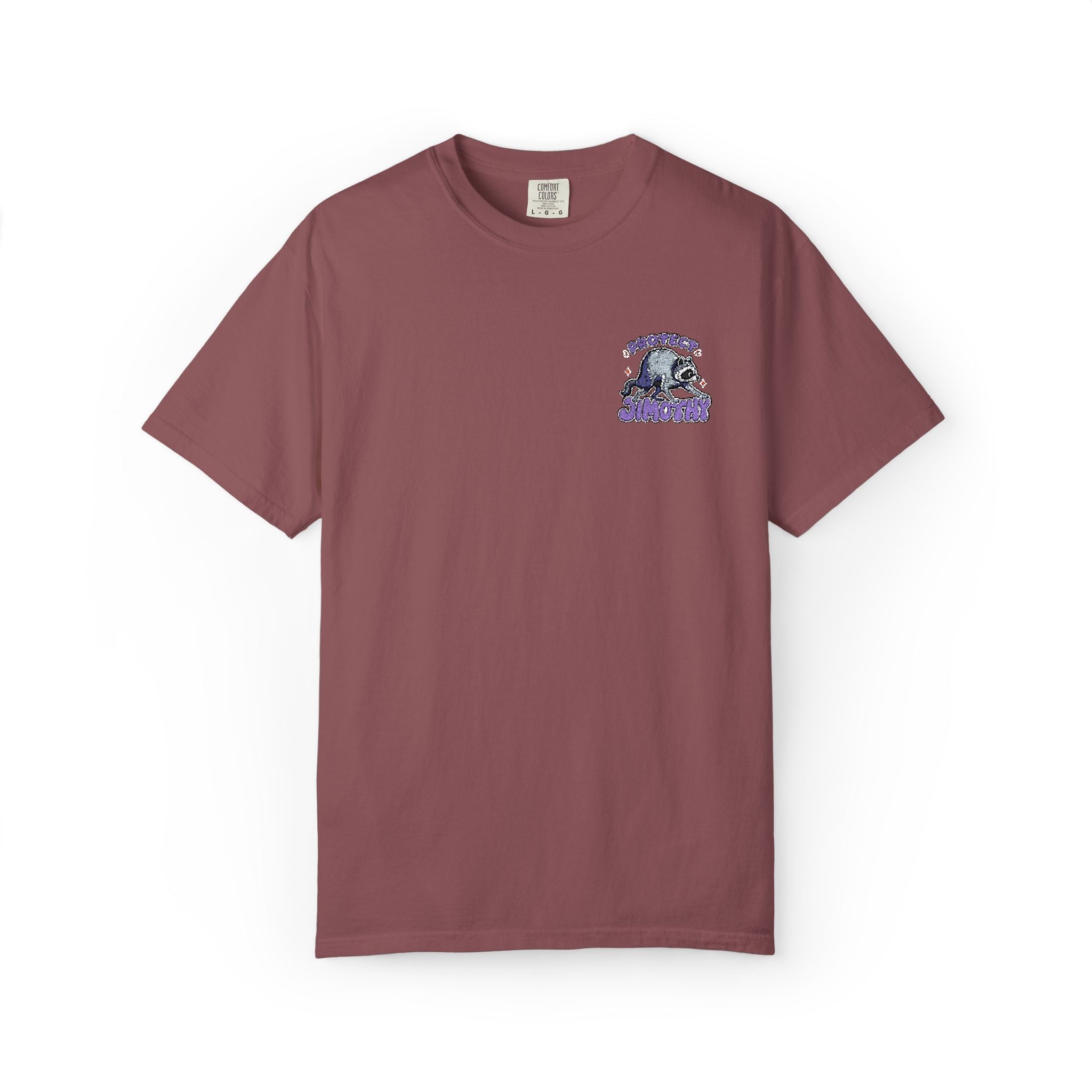 Unisex Embroidered Tee - Protect Jimothy Crew Chest Graphic Tee