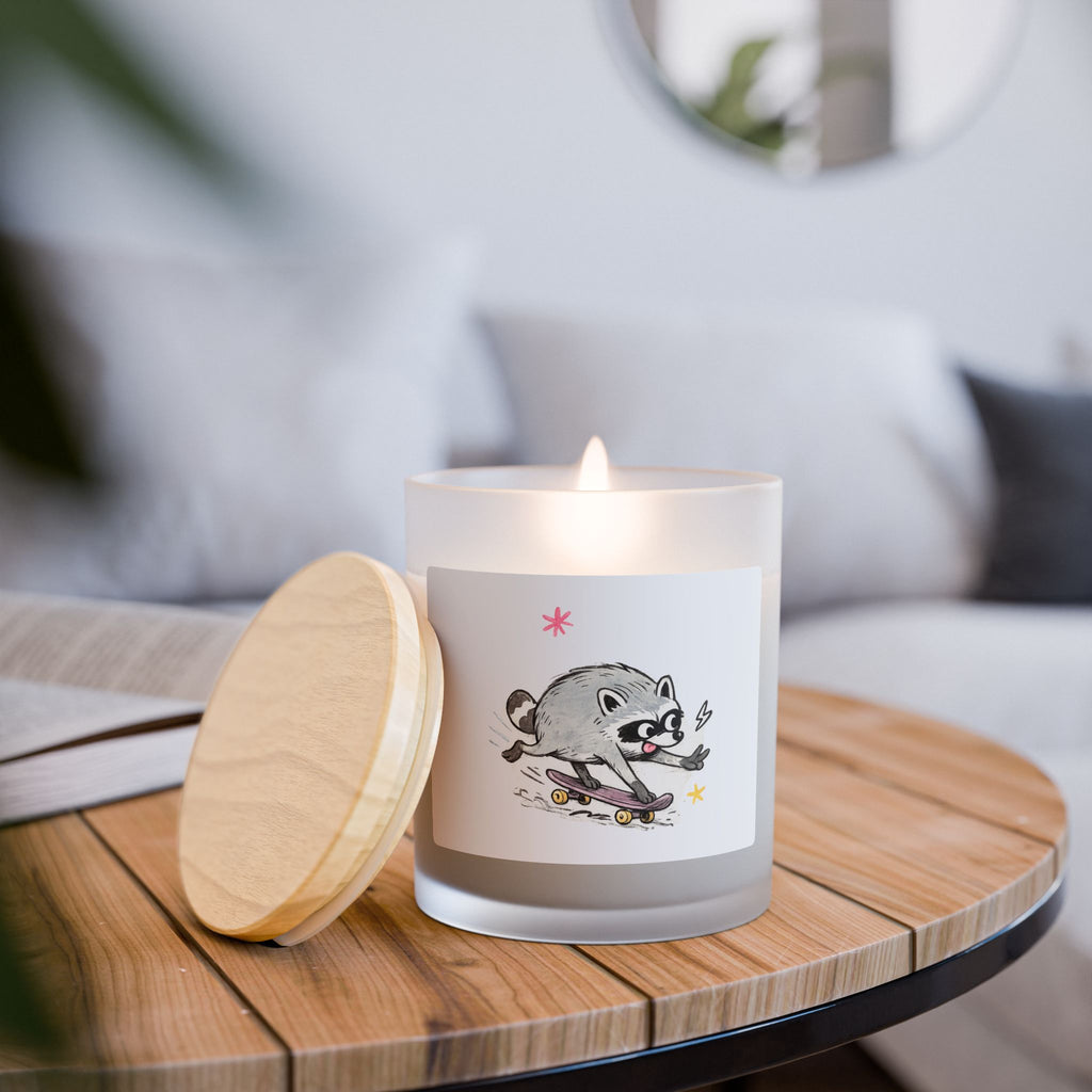 Design #3 Skateboard Jimothy Frosted Glass Candle — 11oz Multi-Scented Candle