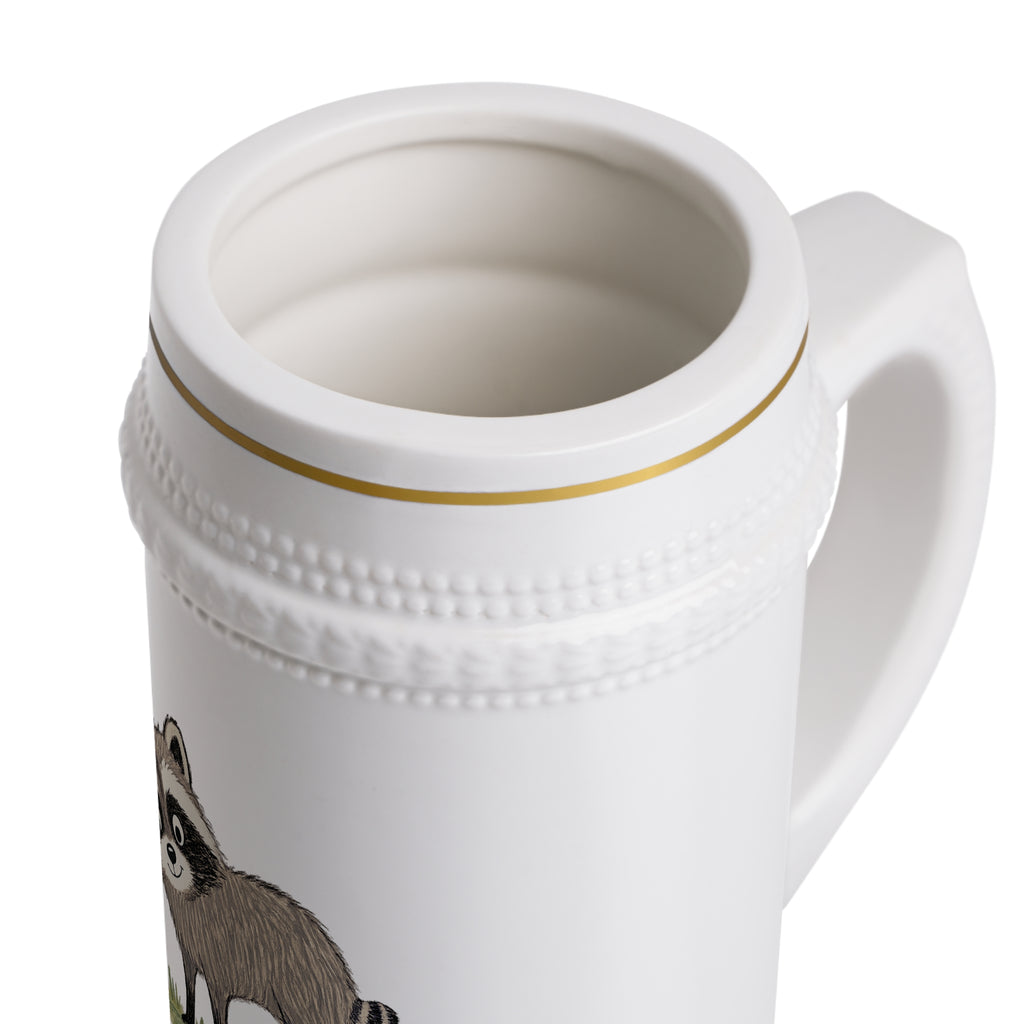 Cute Beer Stein Mug – "Jimothy" Ceramic German-Style Pint