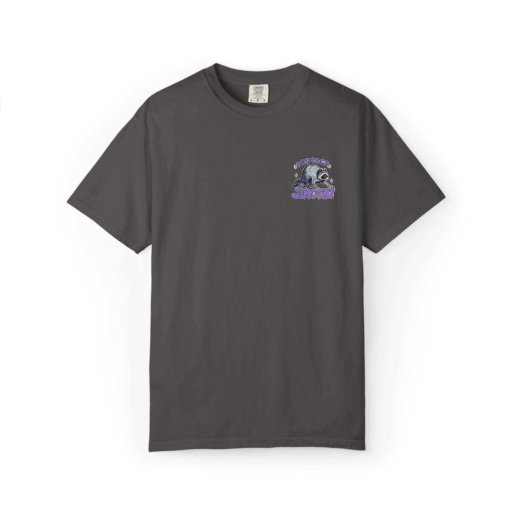 Unisex Embroidered Tee - Protect Jimothy Crew Chest Graphic Tee