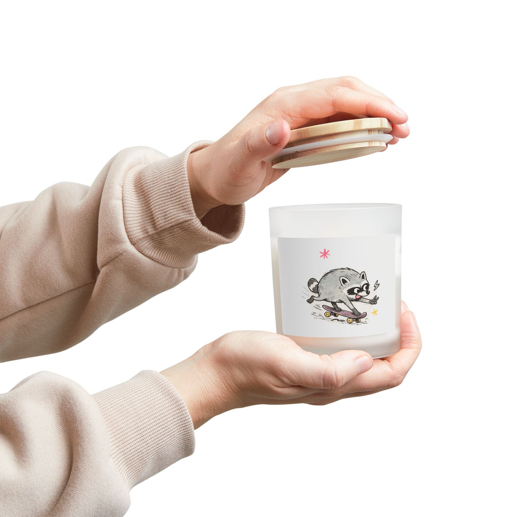 Design #3 Skateboard Jimothy Frosted Glass Candle — 11oz Multi-Scented Candle