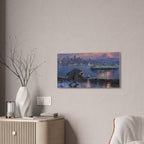 Jimothy Seattle Night Stroll Canvas Wall Art — Seattle Ferry Cityscape