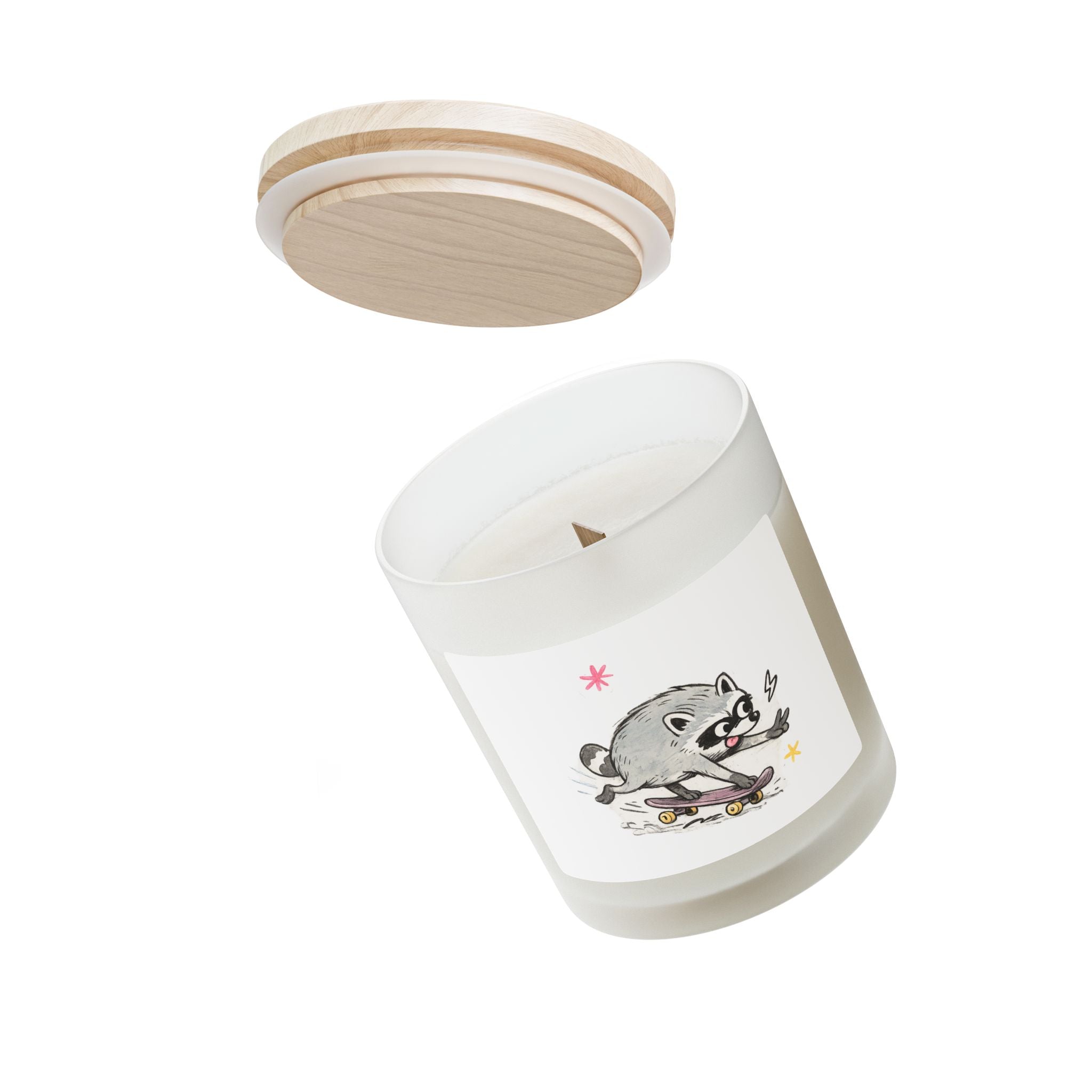 Design #3 Skateboard Jimothy Frosted Glass Candle — 11oz Multi-Scented Candle