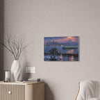 Jimothy Seattle Night Stroll Canvas Wall Art — Seattle Ferry Cityscape