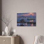 Jimothy Seattle Night Stroll Canvas Wall Art — Seattle Ferry Cityscape