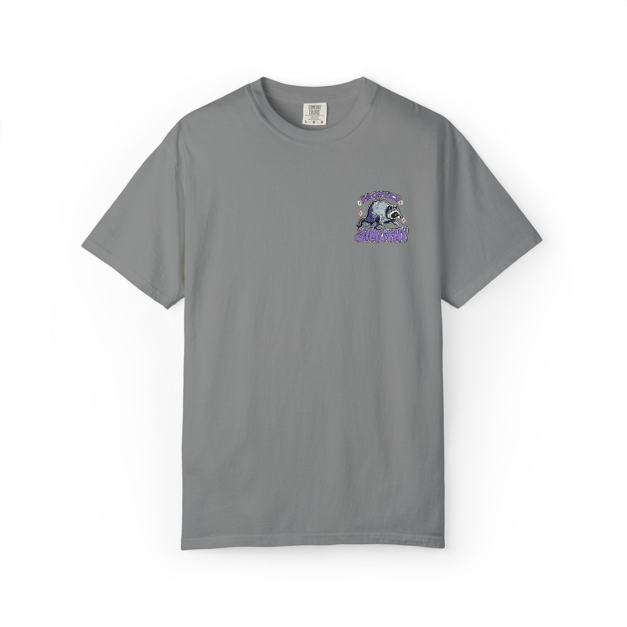 Unisex Embroidered Tee - Protect Jimothy Crew Chest Graphic Tee
