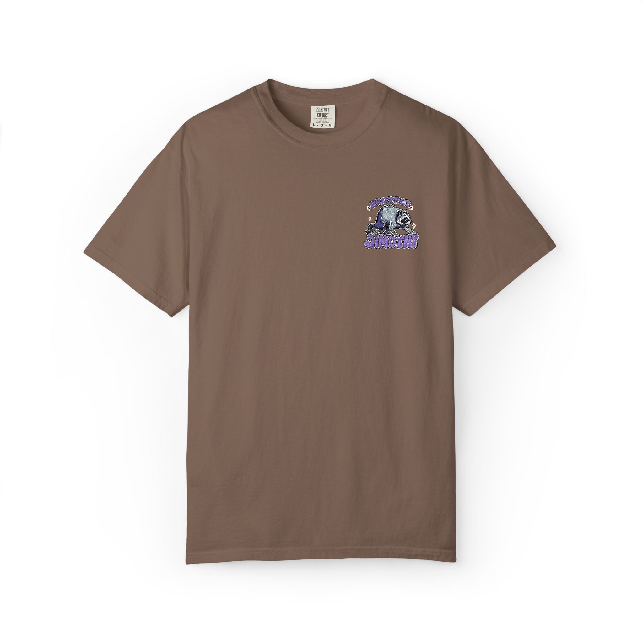 Unisex Embroidered Tee - Protect Jimothy Crew Chest Graphic Tee