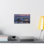 Jimothy Seattle Night Stroll Canvas Wall Art — Seattle Ferry Cityscape
